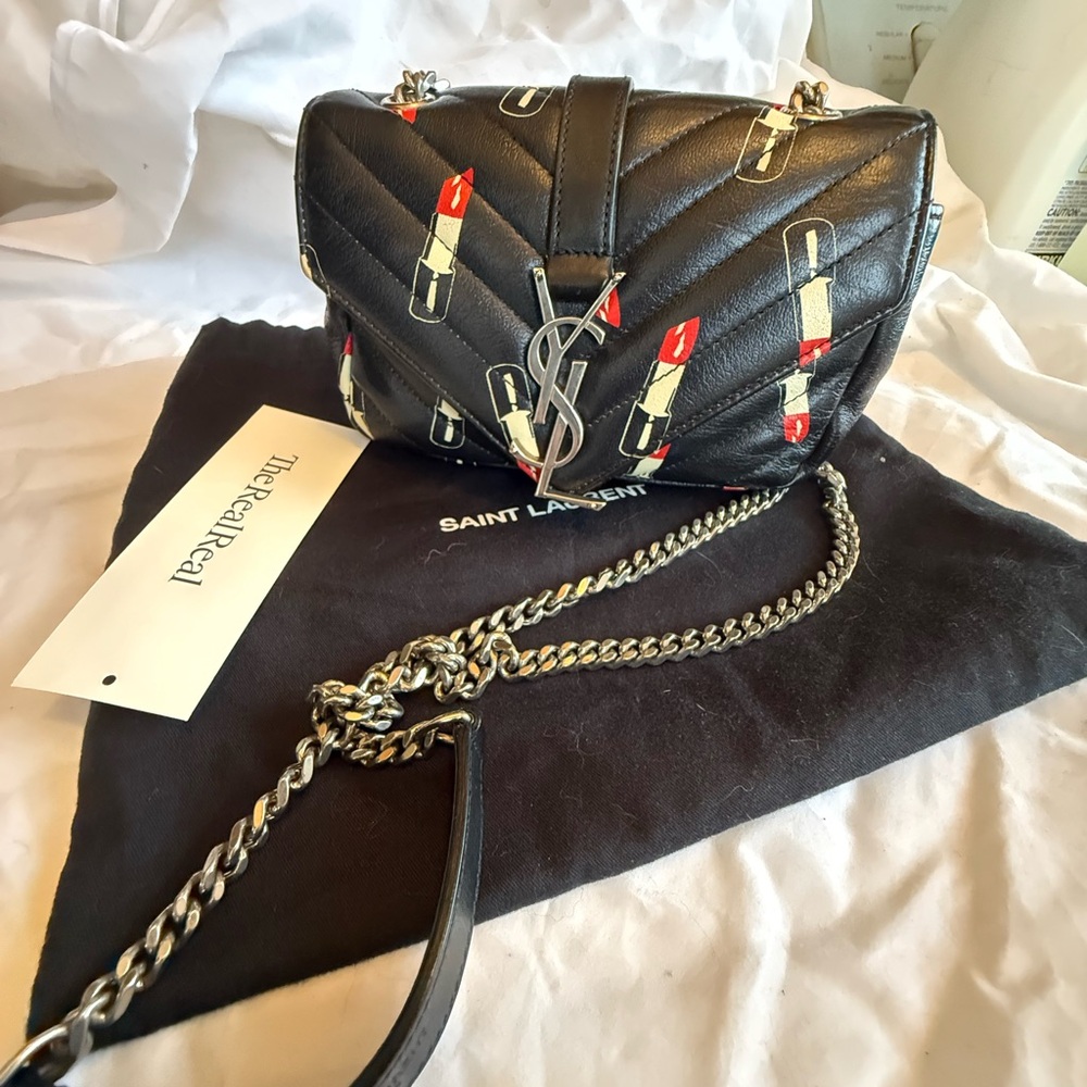 Yves Saint Laurent YSL monogram matelesse mini quilted Lipstick Bag - Picture 4 of 16